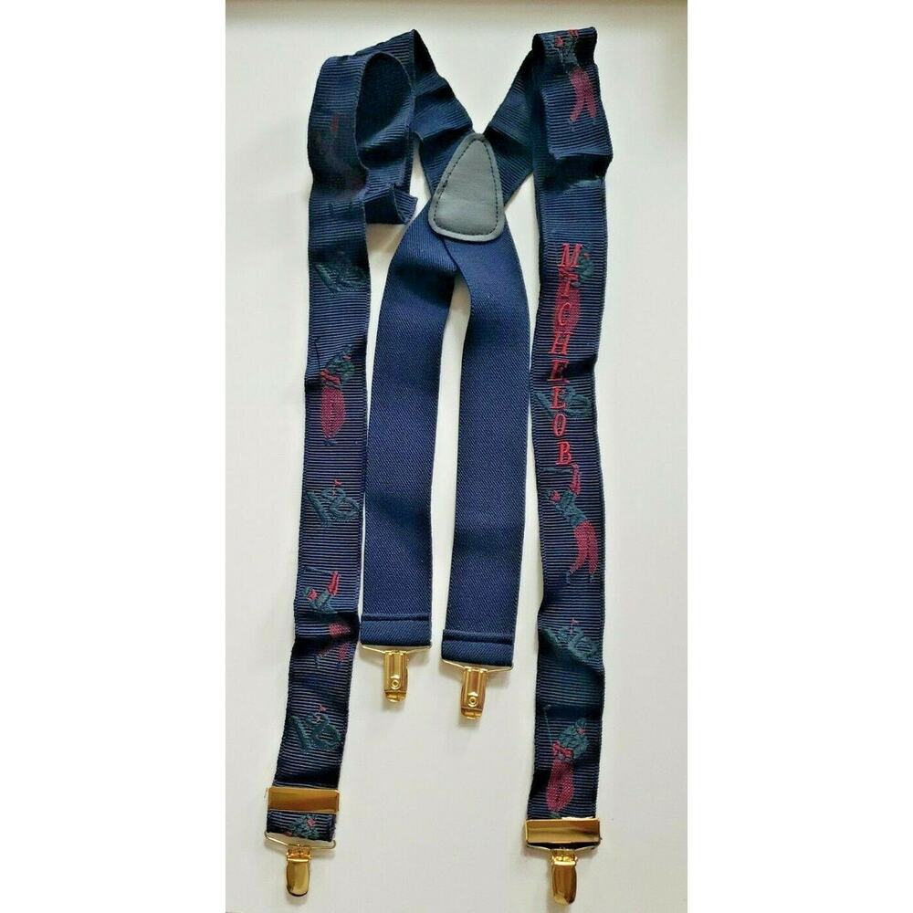 1990's Anheuser Busch - Michelob Golf Suspenders‎ Gold Construction Clip U139